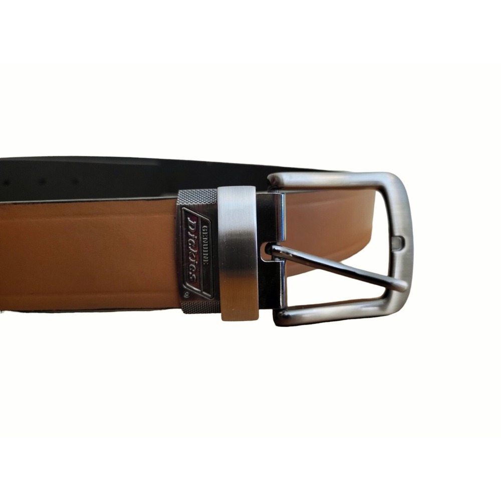 Dickies Men's Brown Leather Belt Gunmetal Tone Buckle 46-48 2X